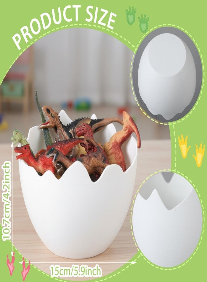AceOrbit Dinosaur Themed Party Decorations Easter Table Centerpiece 4 Plastic Egg Shape Vases Treat Boxes Snack Trays for Adult Dinosaur Birthday Themed Party Supplies - Image 3
